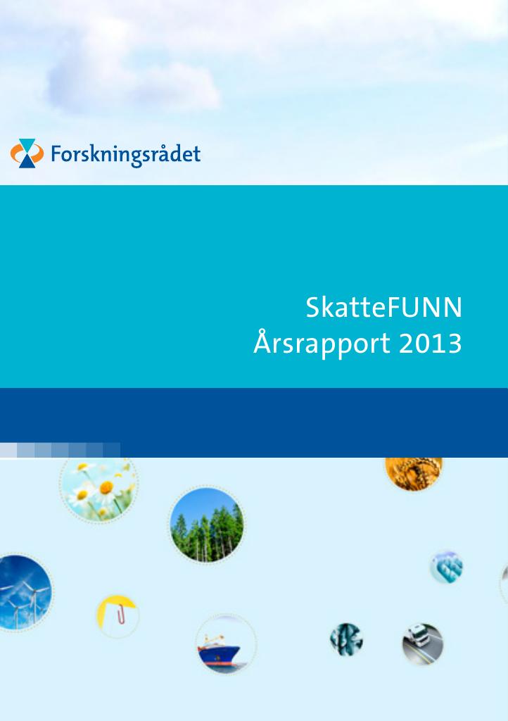 Forsiden av dokumentet Årsrapport SkatteFUNN 2013