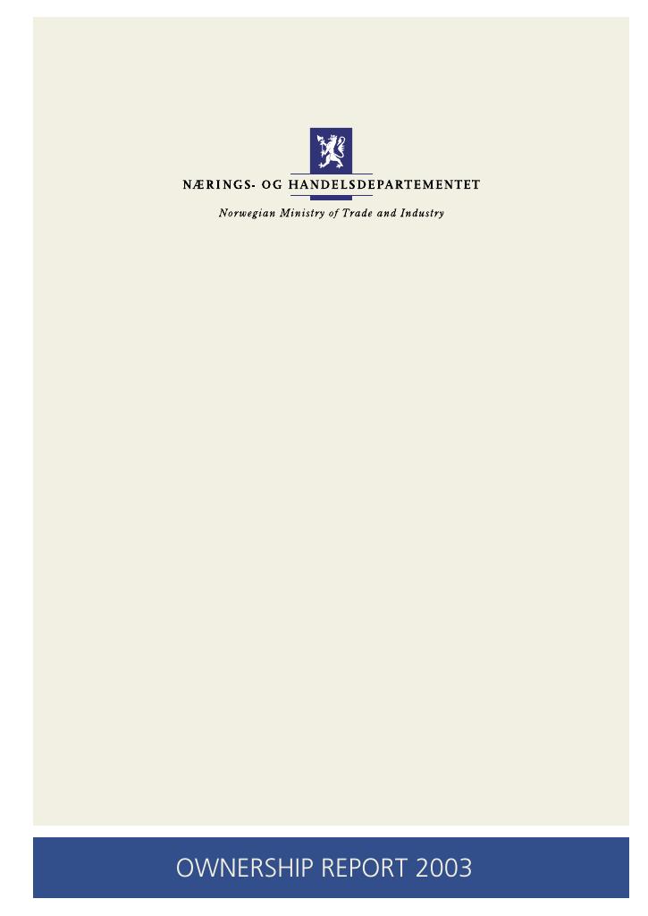 Forsiden av dokumentet Ownership Report 2003