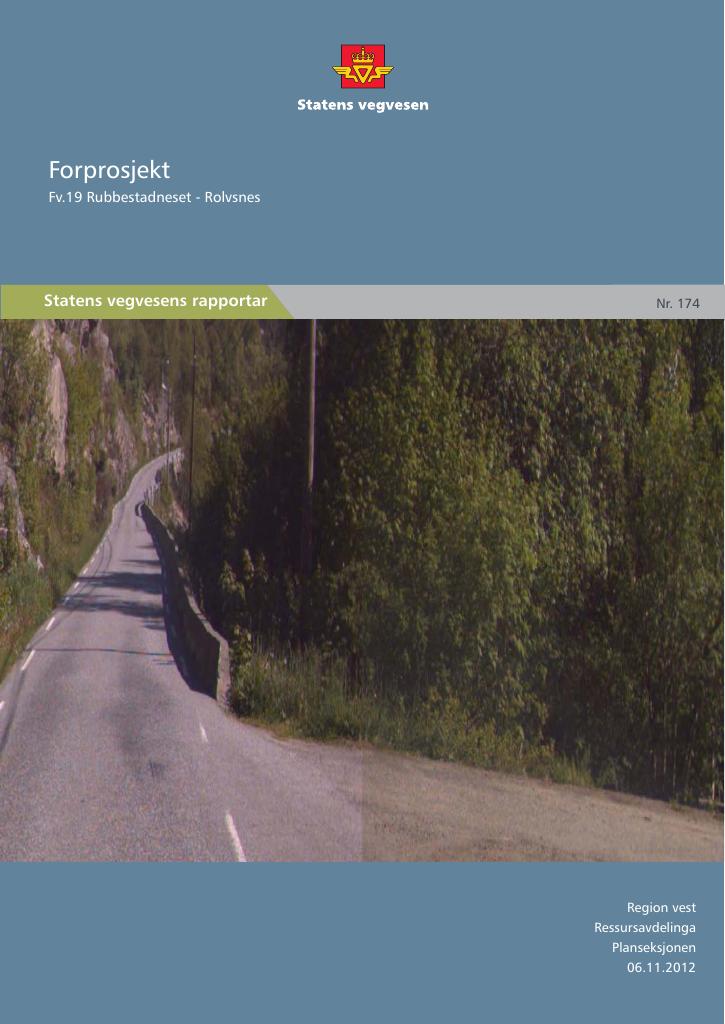 Forsiden av dokumentet Forprosjekt : Fv. 19 Rubbestadneset - Rolvsnes