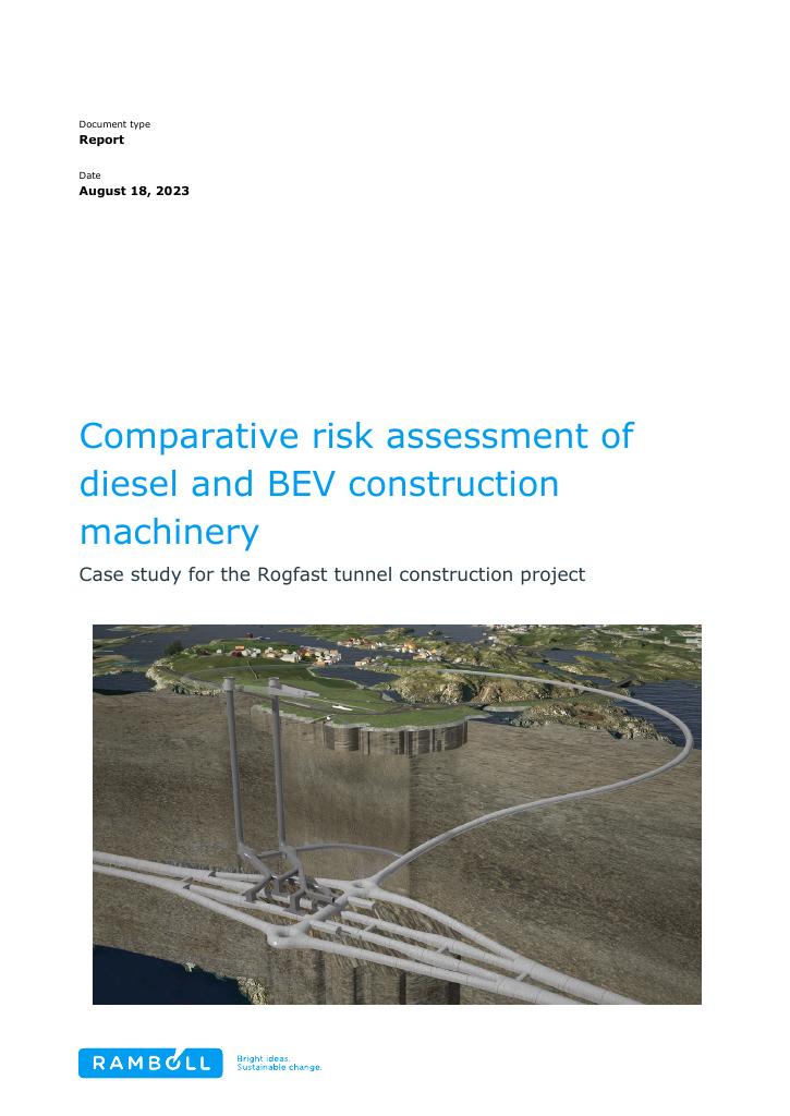 Forsiden av dokumentet Comparative risk assessment of diesel and BEV construction machinery