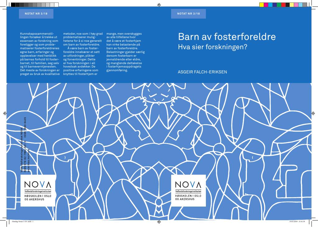 Forsiden av dokumentet Barn av fosterforeldre. Hva sier forskningen?