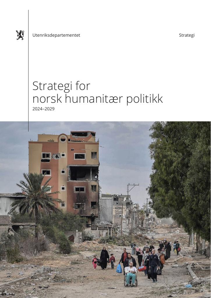 Forsiden av dokumentet Strategi for norsk humanitær politikk