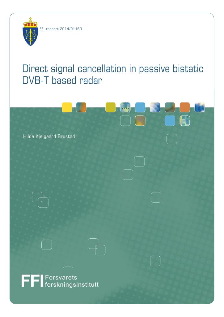 Forsiden av dokumentet Direct signal cancellation in passive bistatic DVB-T based radar