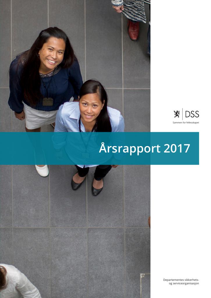 Forsiden av dokumentet Årsrapport Departementenes sikkerhets- og serviceorganisasjon 2017