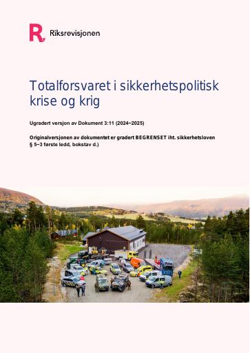 Forsiden av dokumentet Totalforsvaret i sikkerhetspolitisk krise og krig