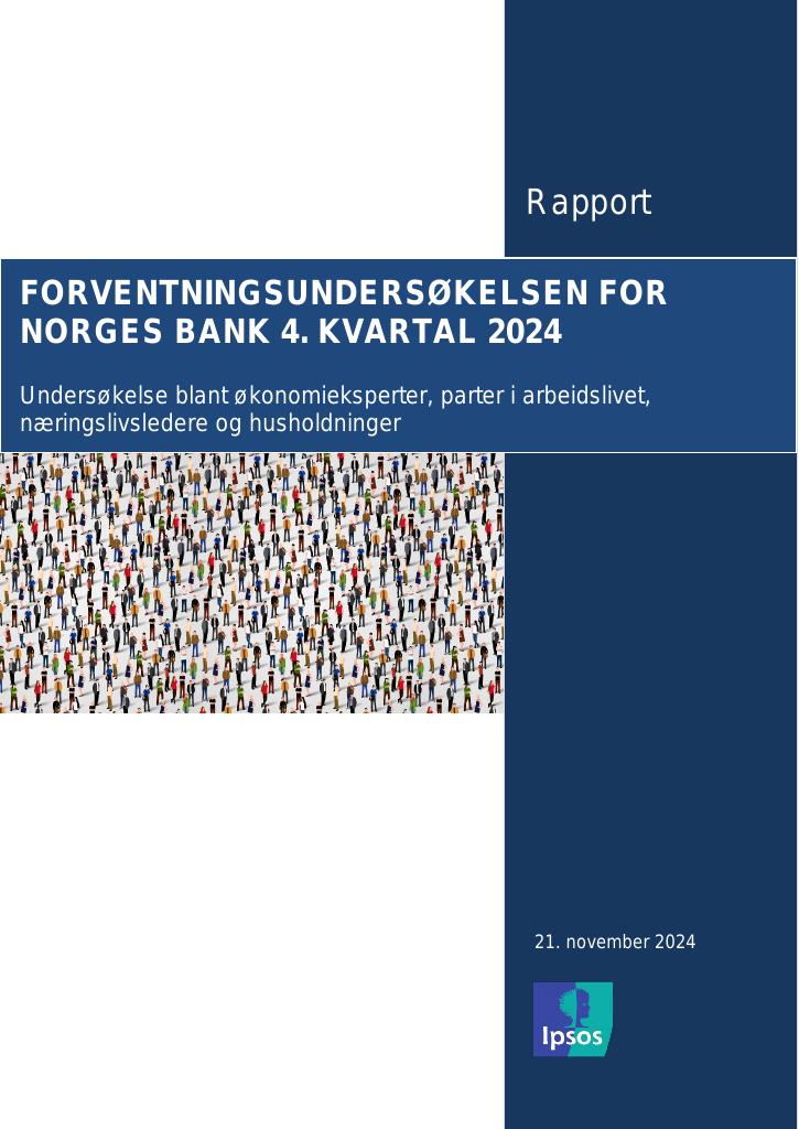 Forsiden av dokumentet FORVENTNINGSUNDERSØKELSEN FOR NORGES BANK 4. KVARTAL 2024
