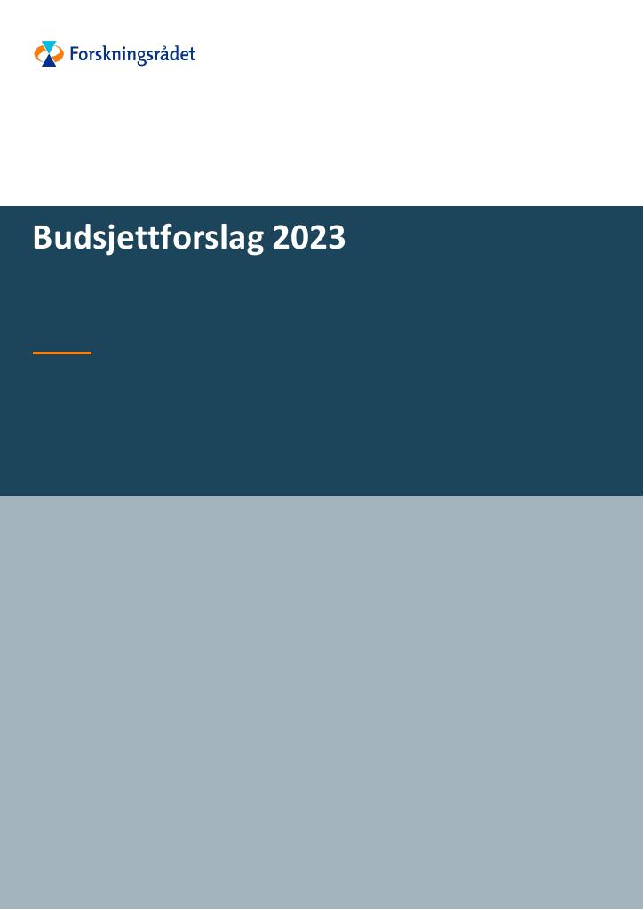 Forsiden av dokumentet Budsjettforslag 2023