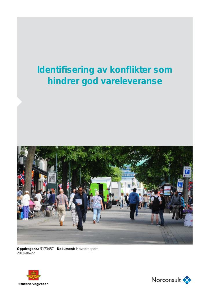 Forsiden av dokumentet Identifisering av konflikter som hindrer god vareleveranse