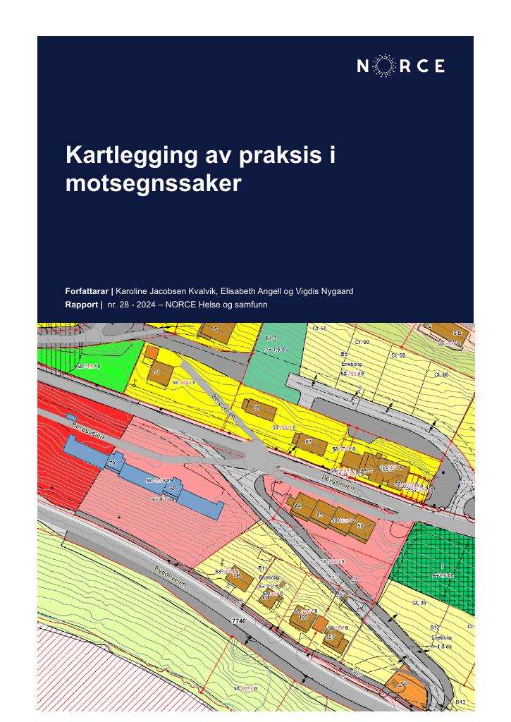 Forsiden av dokumentet Kartlegging av praksis i motsegnssaker