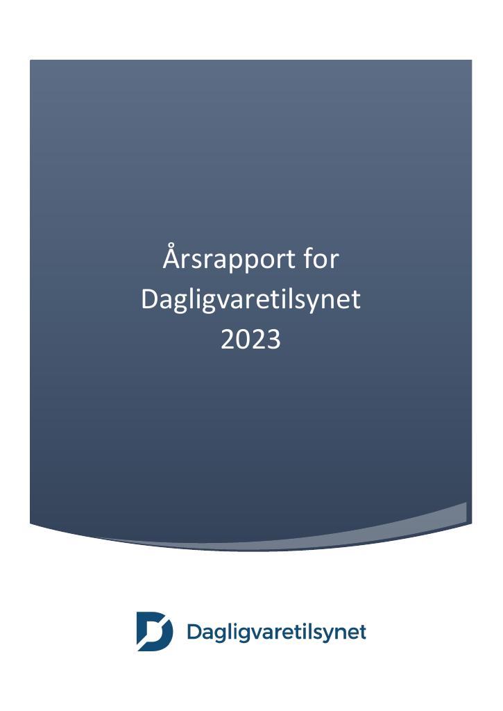 Forsiden av dokumentet Årsrapport Dagligvaretilsynet 2023