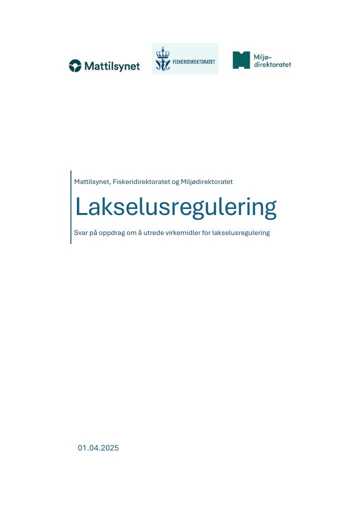 Forsiden av dokumentet Lakselusregulering