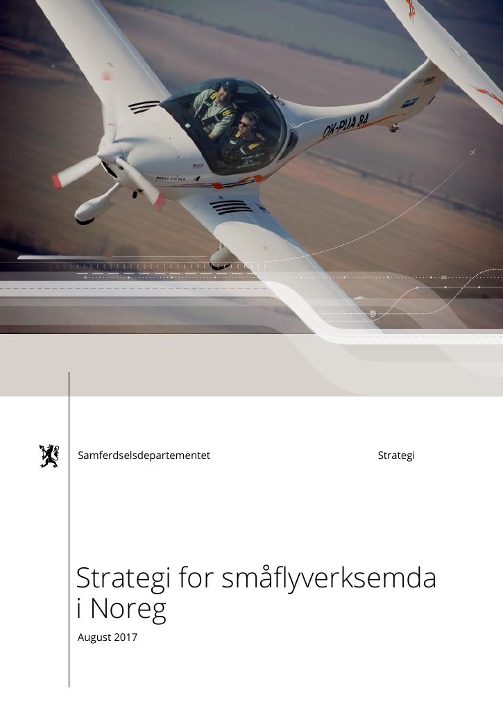 Forsiden av dokumentet Strategi for småflyverksemda i Noreg