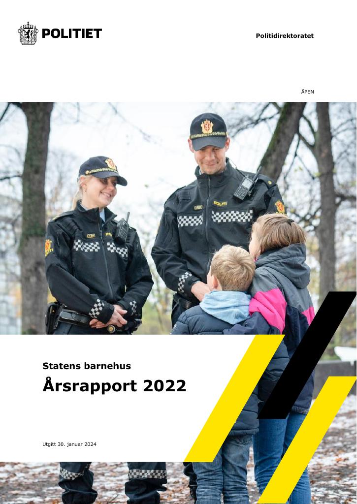 Forsiden av dokumentet Statens barnehus
Årsrapport 2022
