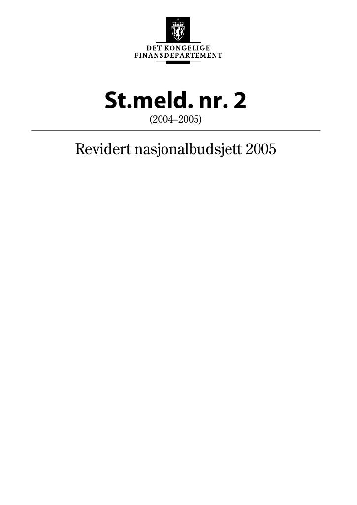 Forsiden av dokumentet St.meld. nr. 2 (2004-2005)