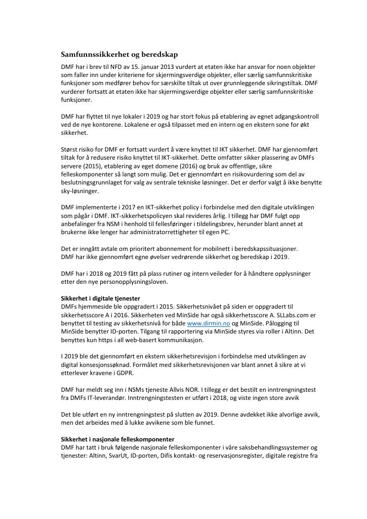 Forsiden av dokumentet Årsrapport Direktoratet for mineralforvaltning 2019 - vedlegg nr. 2