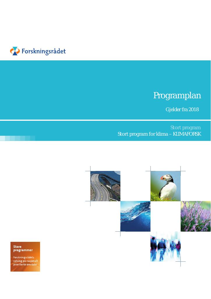 Forsiden av dokumentet Programplan 2018 -
