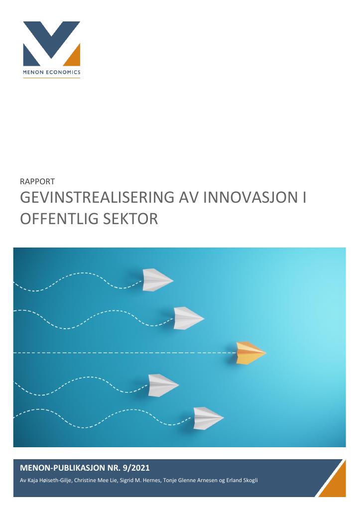 Forsiden av dokumentet FORKOMMUNE Gevinstrealisering innovasjon i offentlig sektor