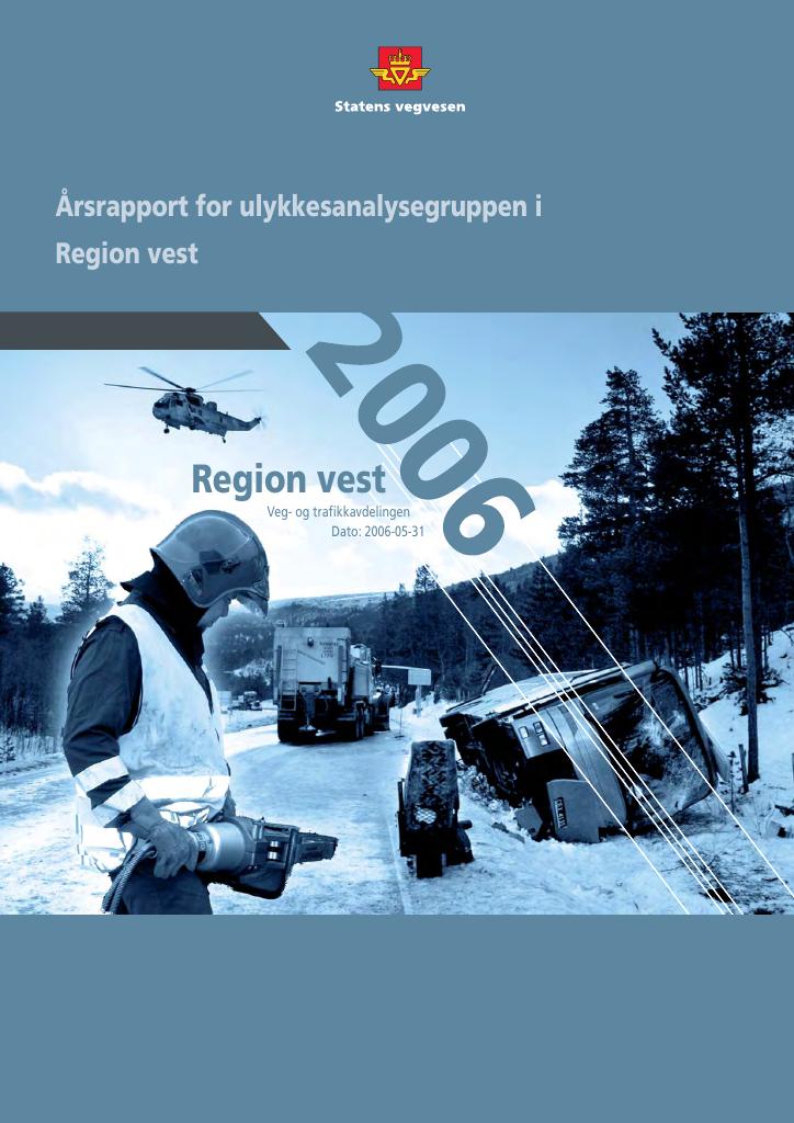 Forsiden av dokumentet Årsrapport for ulykkesanalysegruppen i Region vest