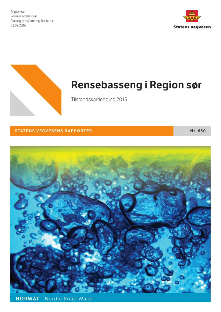 Forsiden av dokumentet Rensebasseng i Region sør