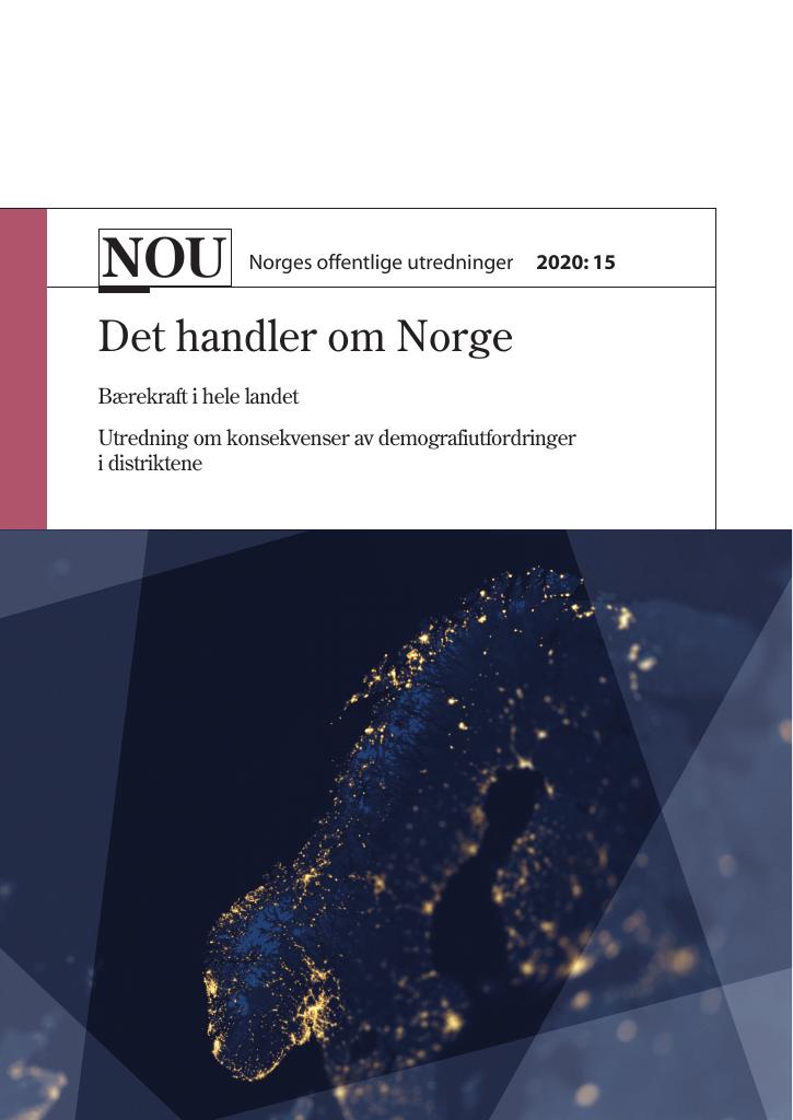 Forsiden av dokumentet NOU 2020: 15 - Det handler om Norge