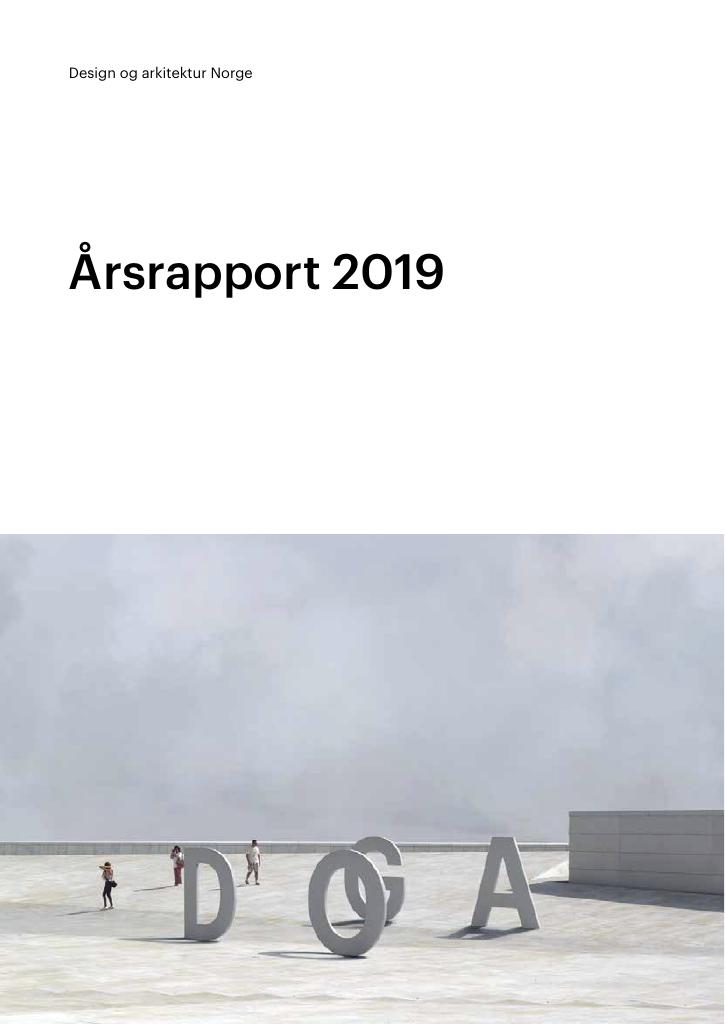 Forsiden av dokumentet Årsrapport Design og arkitektur Norge (DOGA) 2019