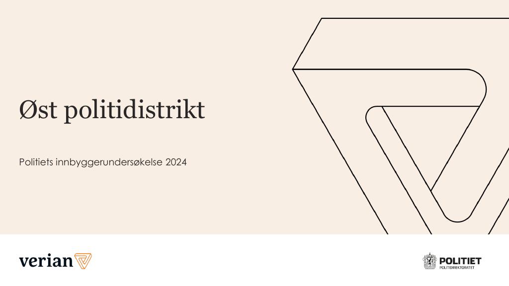 Forsiden av dokumentet Øst politidistrikt Politiets innbyggerundersøkelse 2024