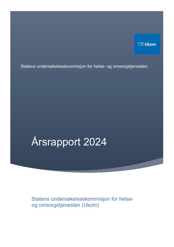 Forsiden av dokumentet Årsrapport Ukom 2024