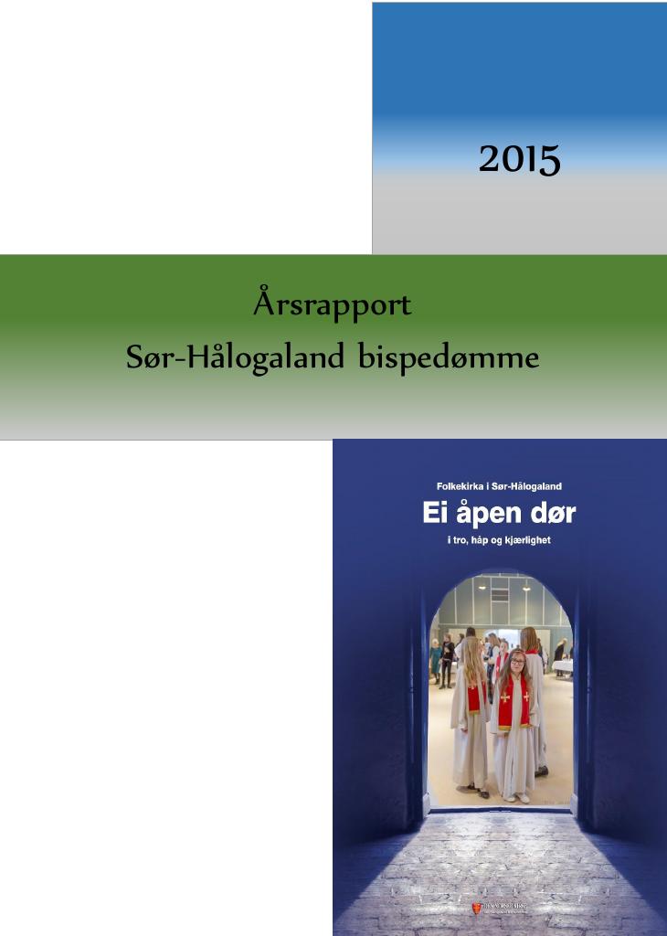 Forsiden av dokumentet Årsrapport Sør-Hålogaland bispedømme 2015