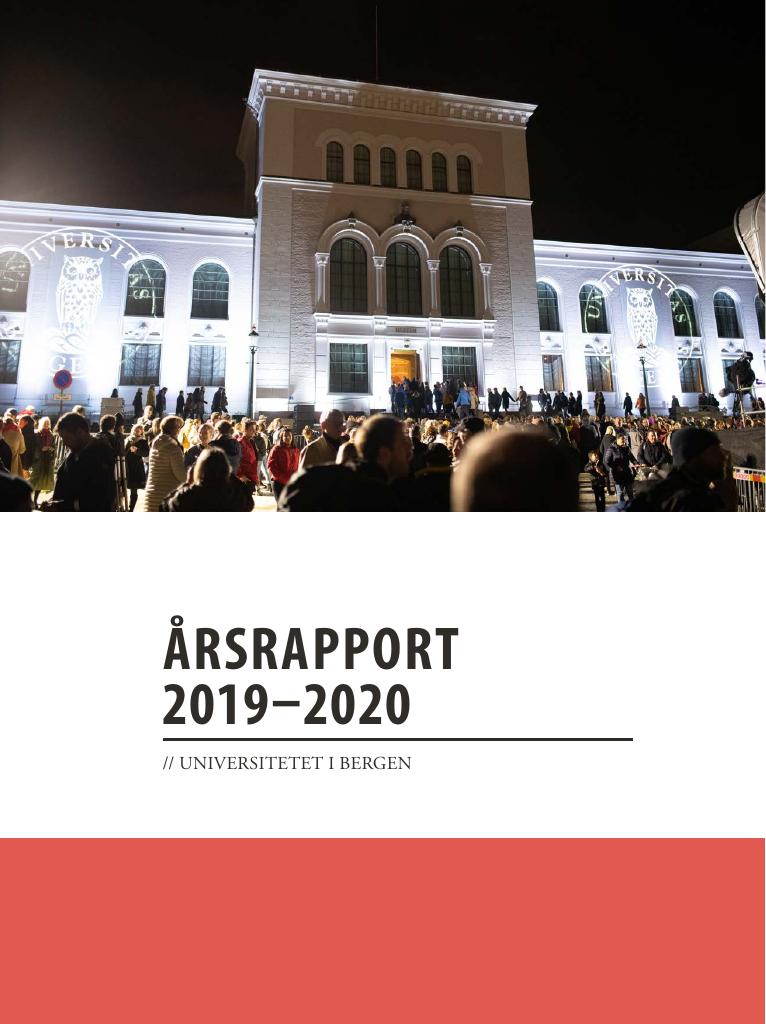 Forsiden av dokumentet Årsrapport Universitetet i Bergen 2019