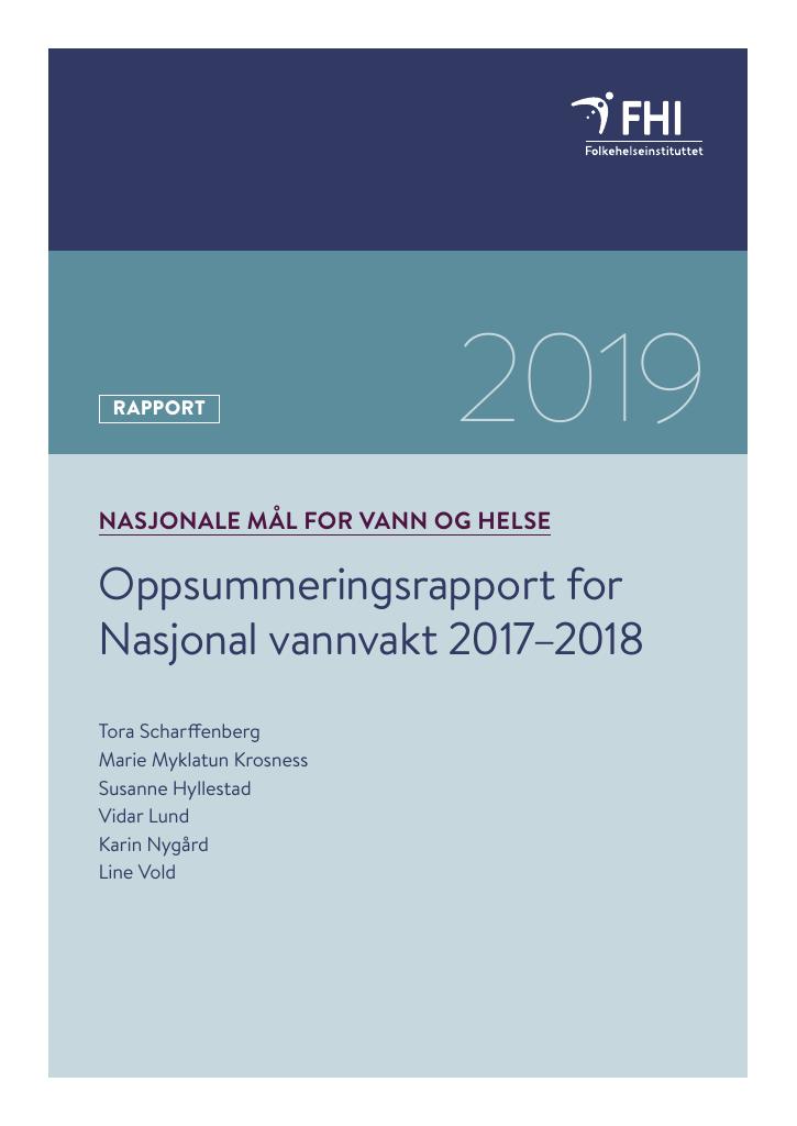 Forsiden av dokumentet Oppsummeringsrapport for Nasjonal vannvakt 2017-2018