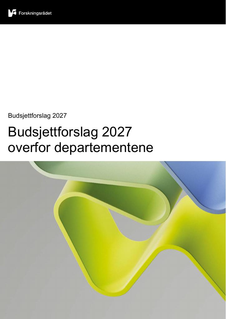 Forsiden av dokumentet Budsjettforslag 2027 overfor departementene