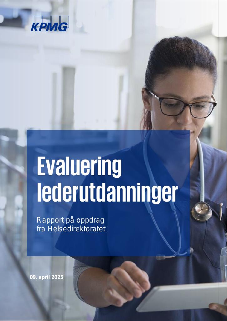 Forsiden av dokumentet Evaluering lederutdanninger
