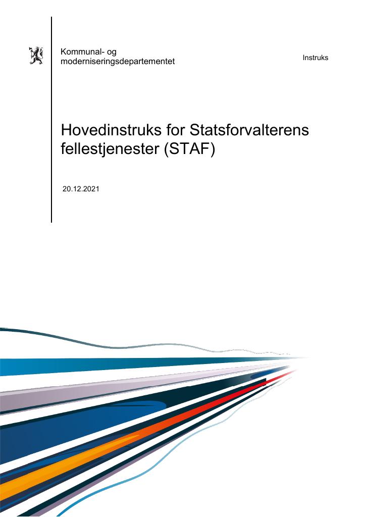 Forsiden av dokumentet Hovedinstruks Statsforvalterens fellestjenester 2022