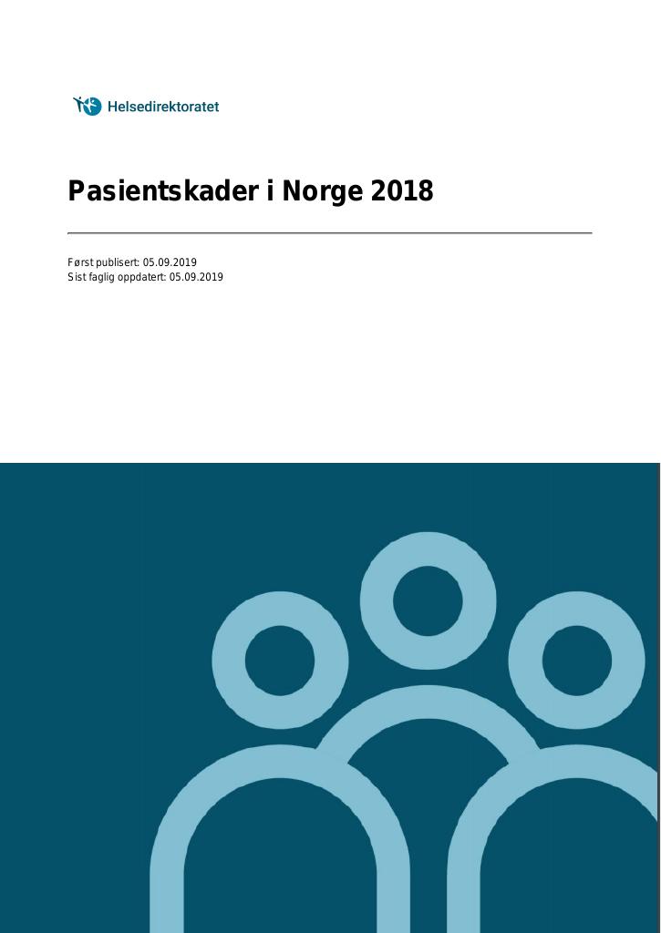Forsiden av dokumentet Pasientskader i Norge 2018