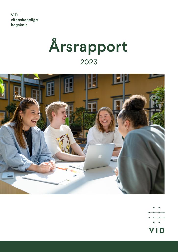Forsiden av dokumentet Årsrapport VID vitenskapelige høgskole 2023