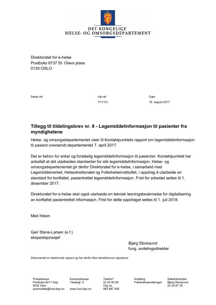 Tillegg Til Tildelingsbrev Nr. 8 - Kudos