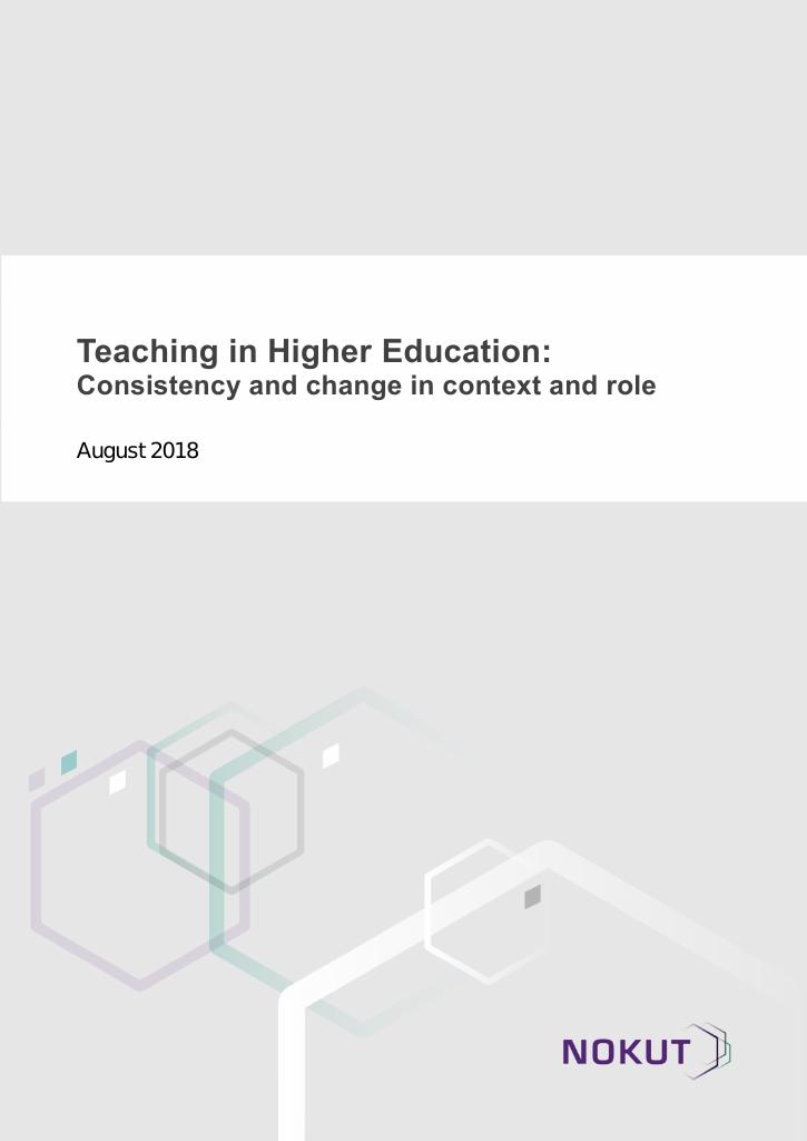 Forsiden av dokumentet Teaching in Higher Education: Consistency and change in context and role