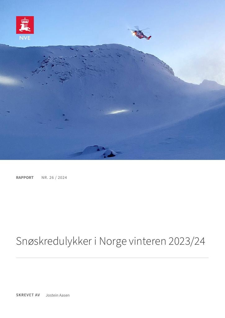 Forsiden av dokumentet Snøskredulykker i Norge vinteren 2023/24