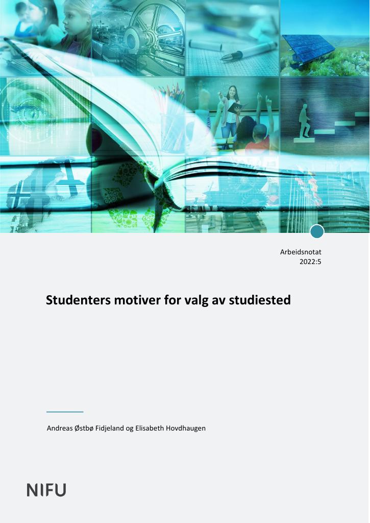 Forsiden av dokumentet Studenters motiver for valg av studiested