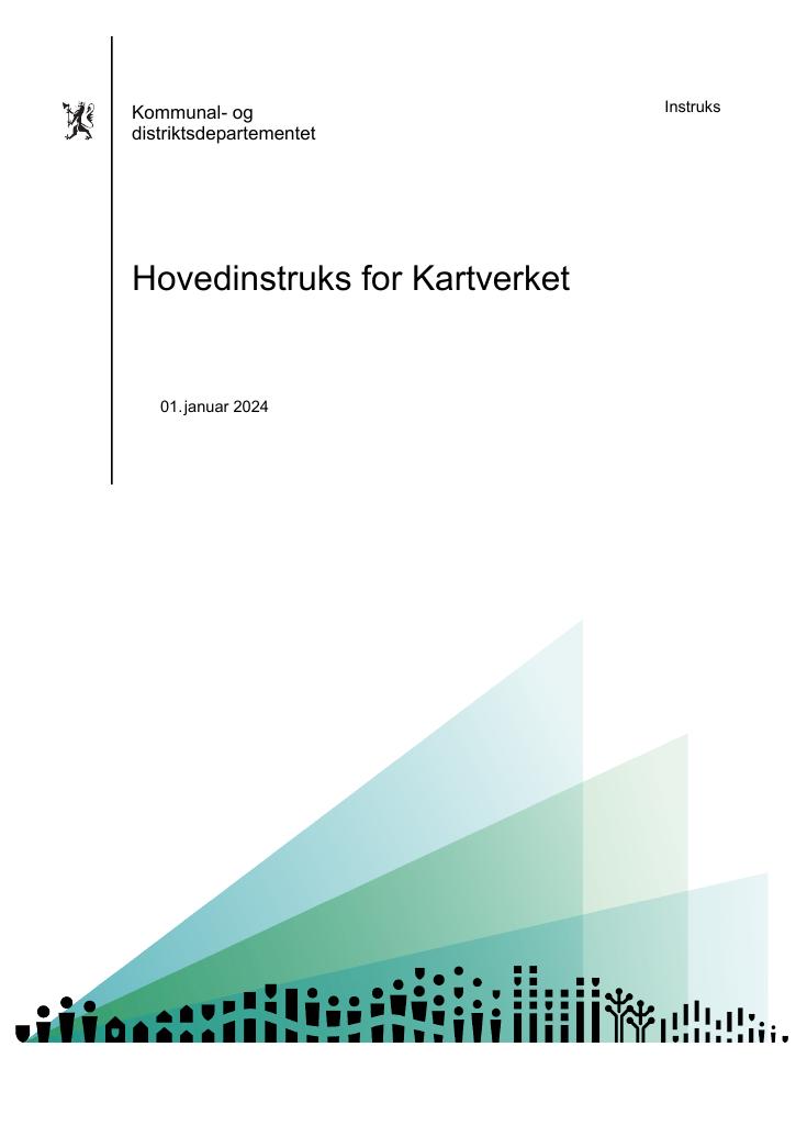 Forsiden av dokumentet Hovedinstruks for Kartverket (pdf)