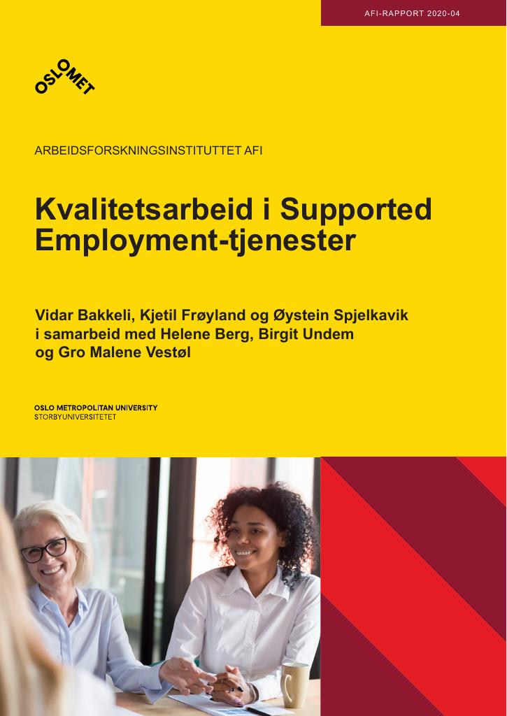 Forsiden av dokumentet Kvalitetsarbeid i Supported Employment-tjenester