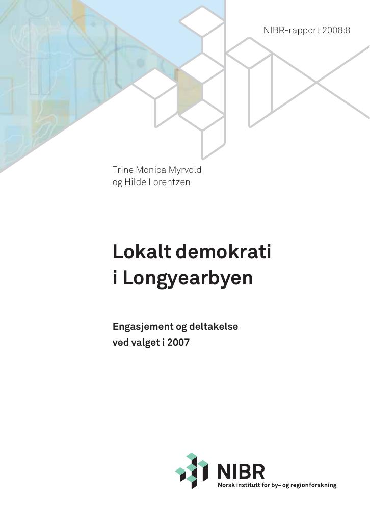 Forsiden av dokumentet Lokalt demokrati i Longyearbyen