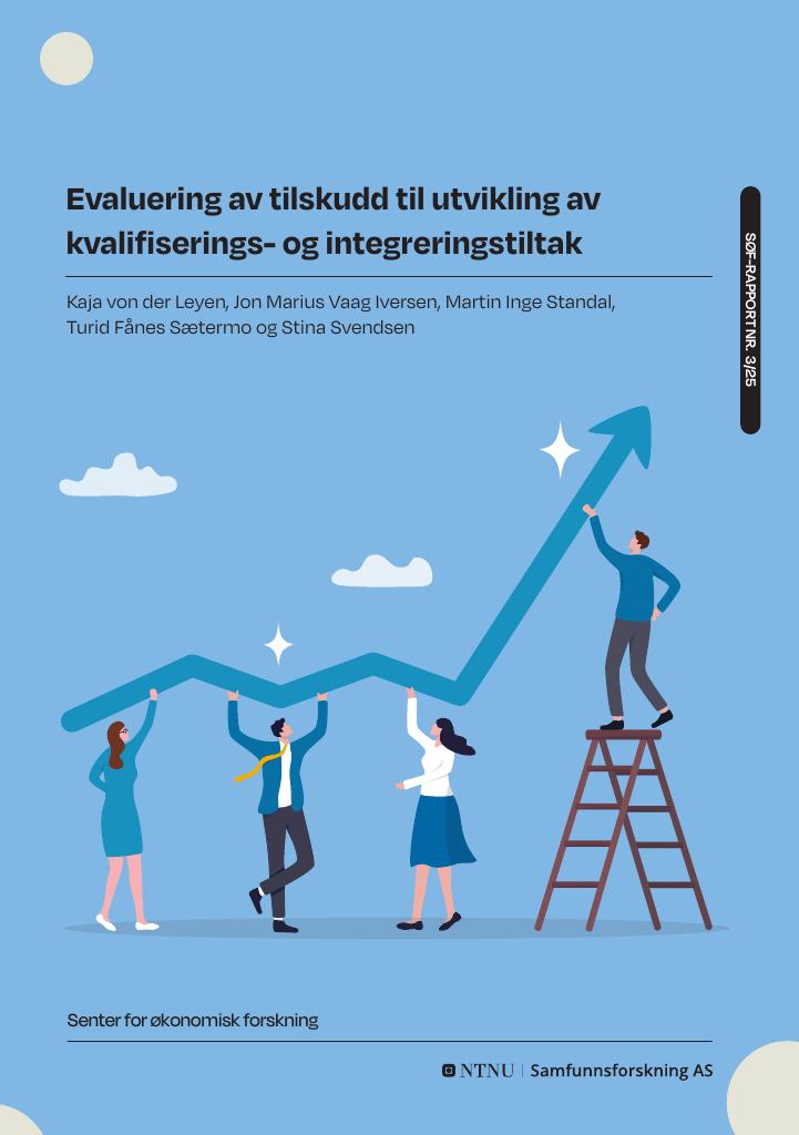Forsiden av dokumentet Evaluering av tilskudd til utvikling av kvalifiserings- og integreringstiltak