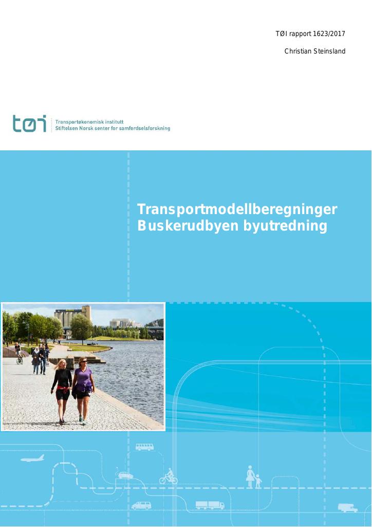Forsiden av dokumentet Transportmodellberegninger Buskerudbyen byutredning