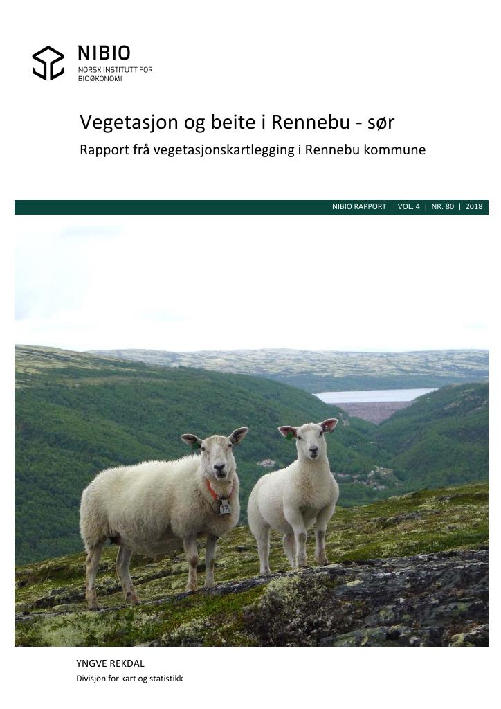 Forsiden av dokumentet Vegetasjon og beite i Rennebu - sør