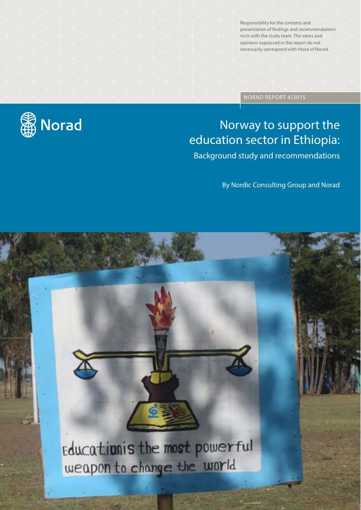 Forsiden av dokumentet Norway to support the education sector in Ethiopia