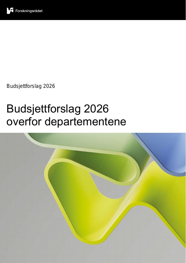 Forsiden av dokumentet Budsjettforslag 2026