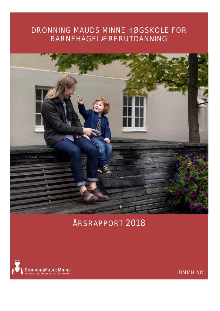 Forsiden av dokumentet Årsrapport Dronning Mauds Minne Høgskole 2018