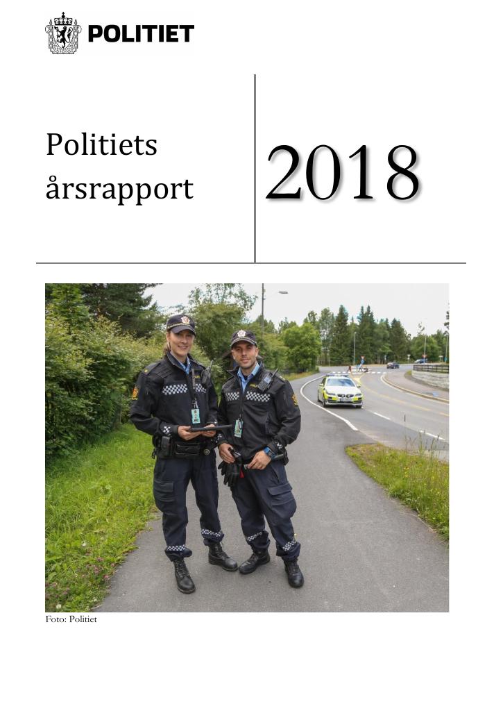 Forsiden av dokumentet Årsrapport Politiet 2018