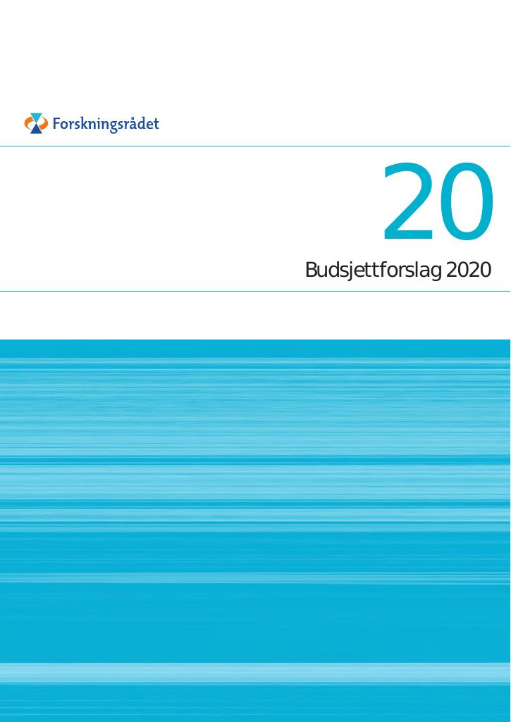 Forsiden av dokumentet Budsjettforslag 2020 - Forskningsrådet
